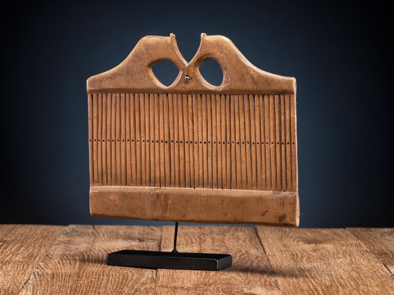 Meskwaki Wood Heddle, with Horses