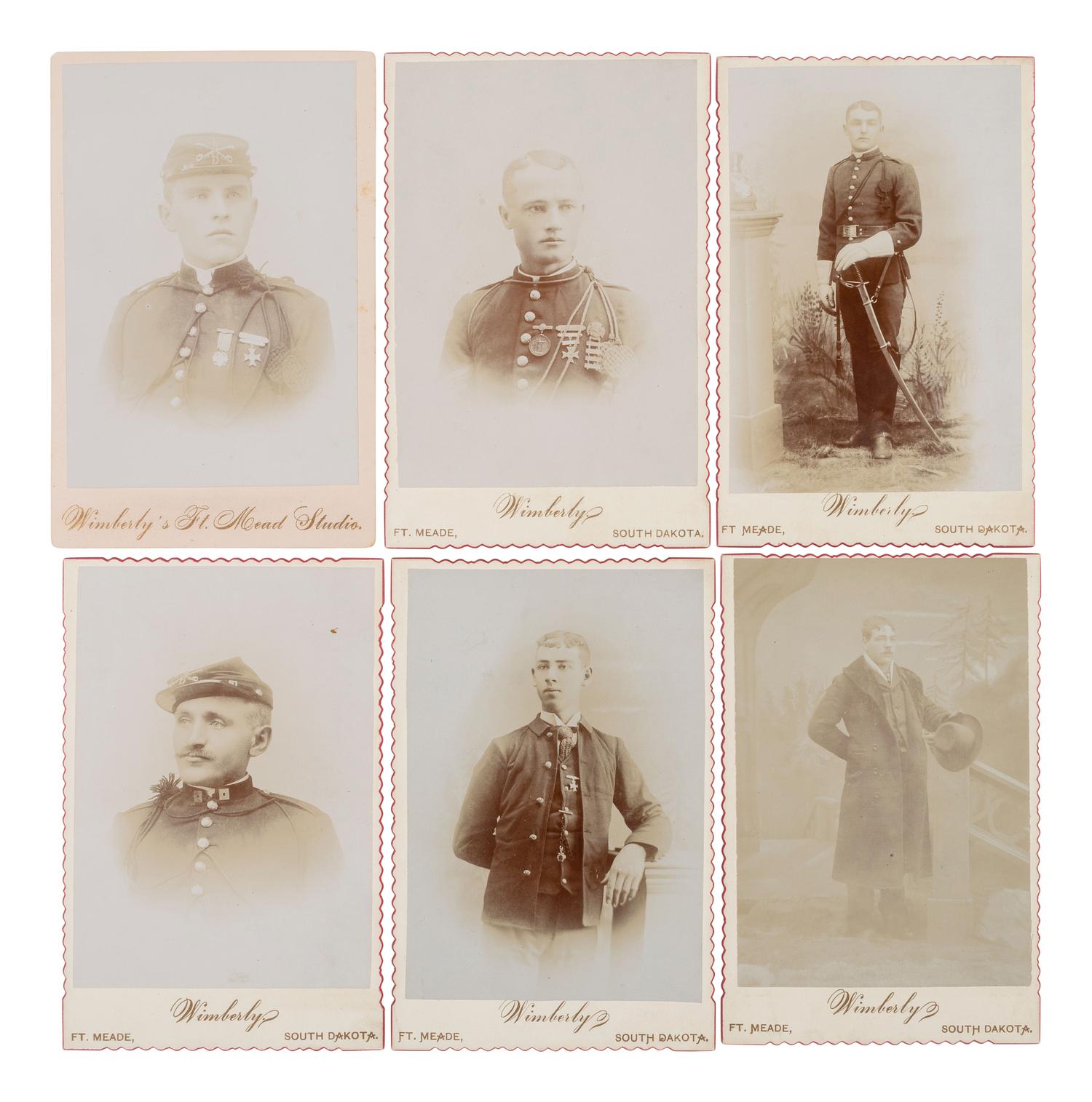 [INDIAN WARS]. A group of 21 cabinet cards of soldiers serving in the Dakotas, collected by Sergeant W.J. McDermott, 8th US Cavalry.