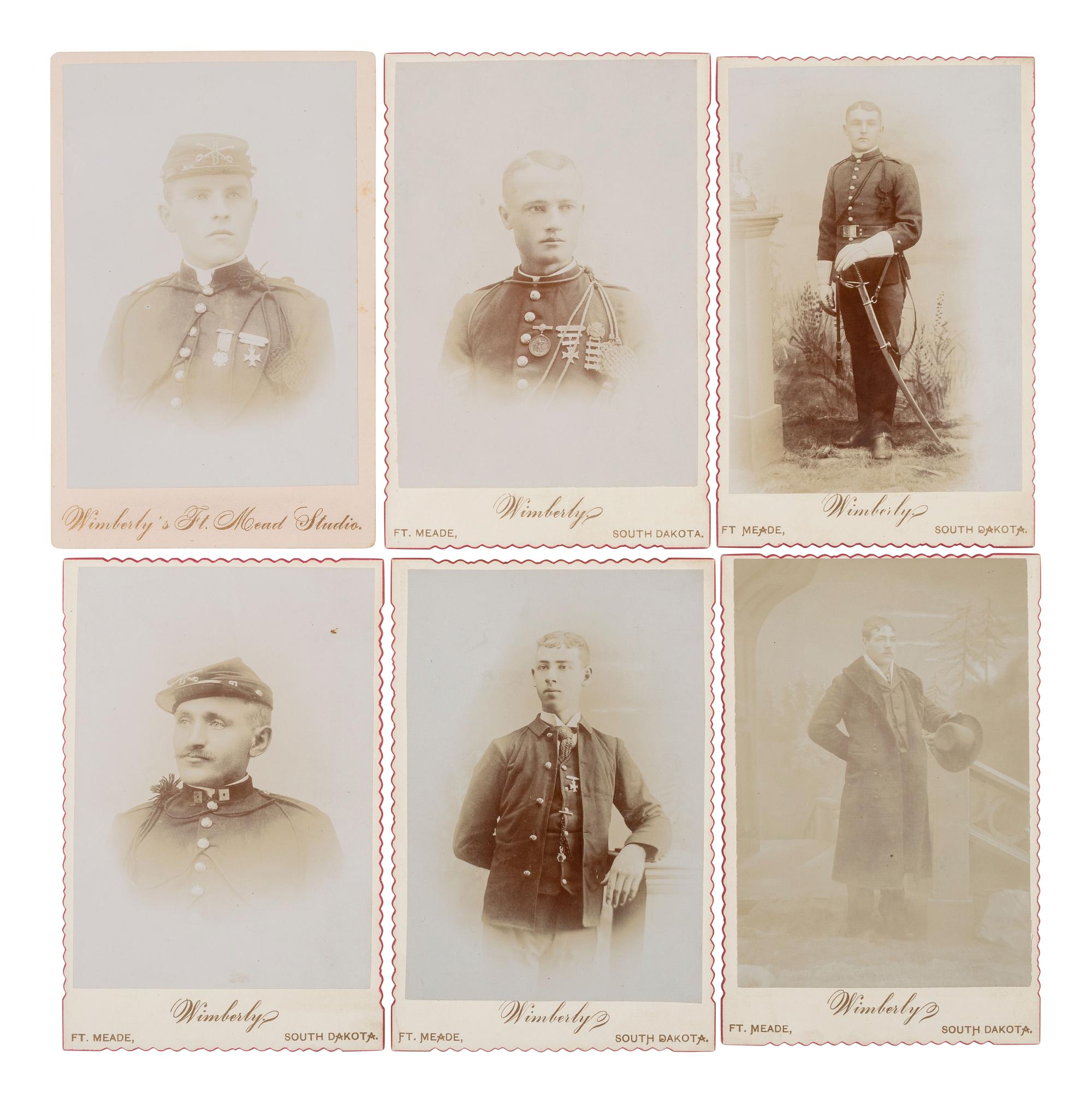 [INDIAN WARS]. A group of 21 cabinet cards of soldiers serving in the Dakotas, collected by Sergeant W.J. McDermott, 8th US Cavalry.
