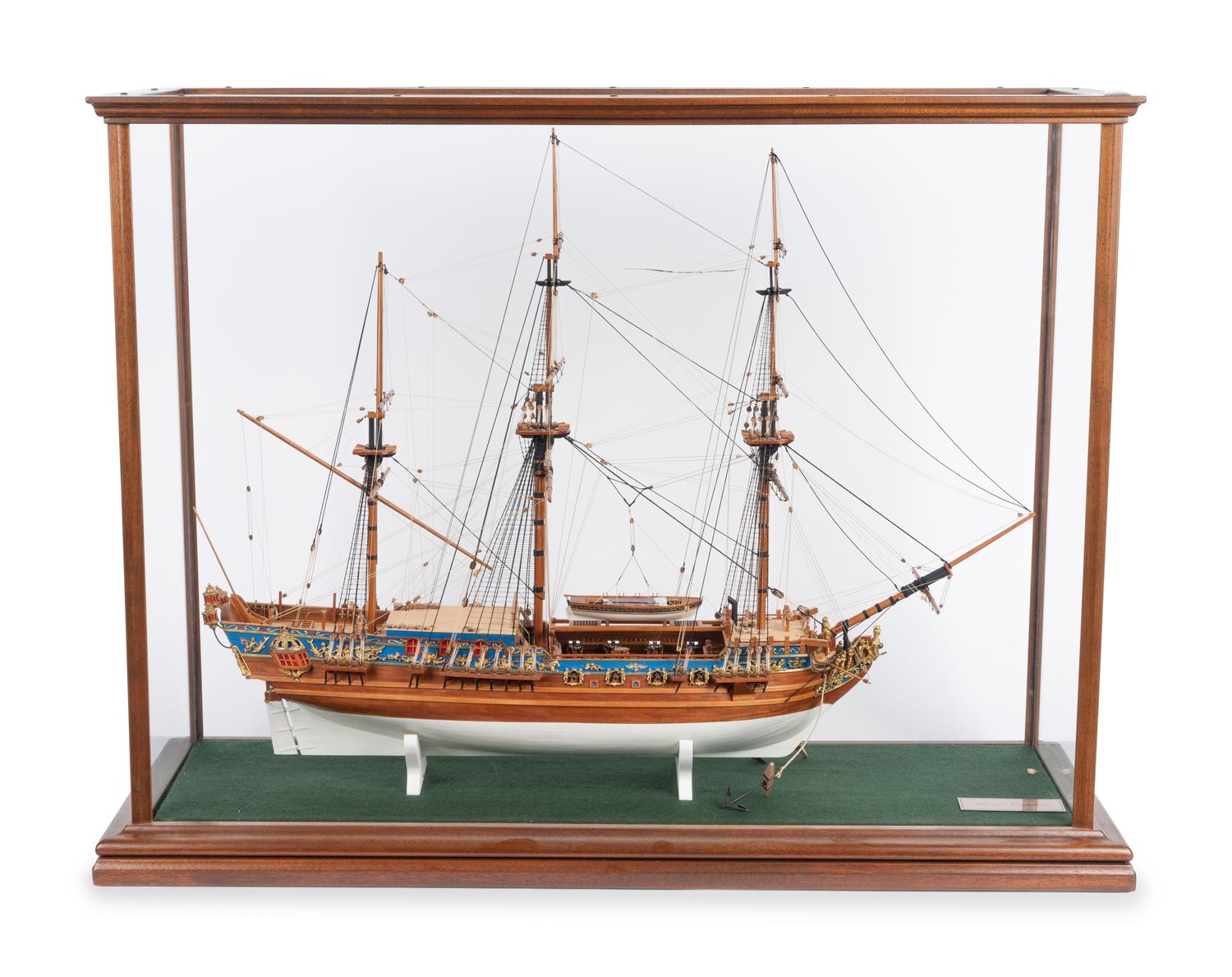 A Cased Model of The Royal Caroline