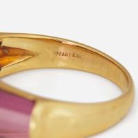 An 18K Yellow Gold, Diamond, and Tourmaline Tiffany & Co. Ring