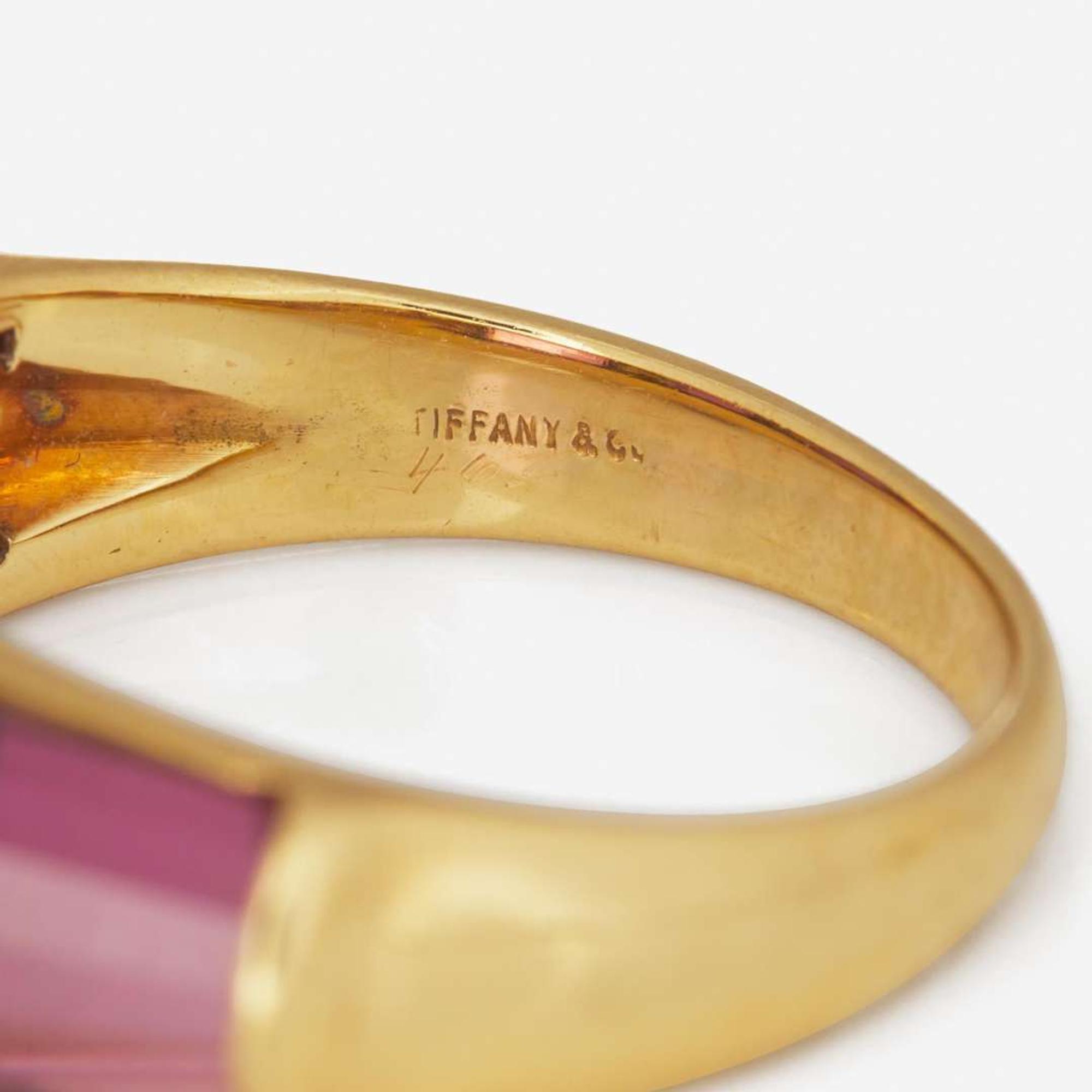 An 18K Yellow Gold, Diamond, and Tourmaline Tiffany & Co. Ring