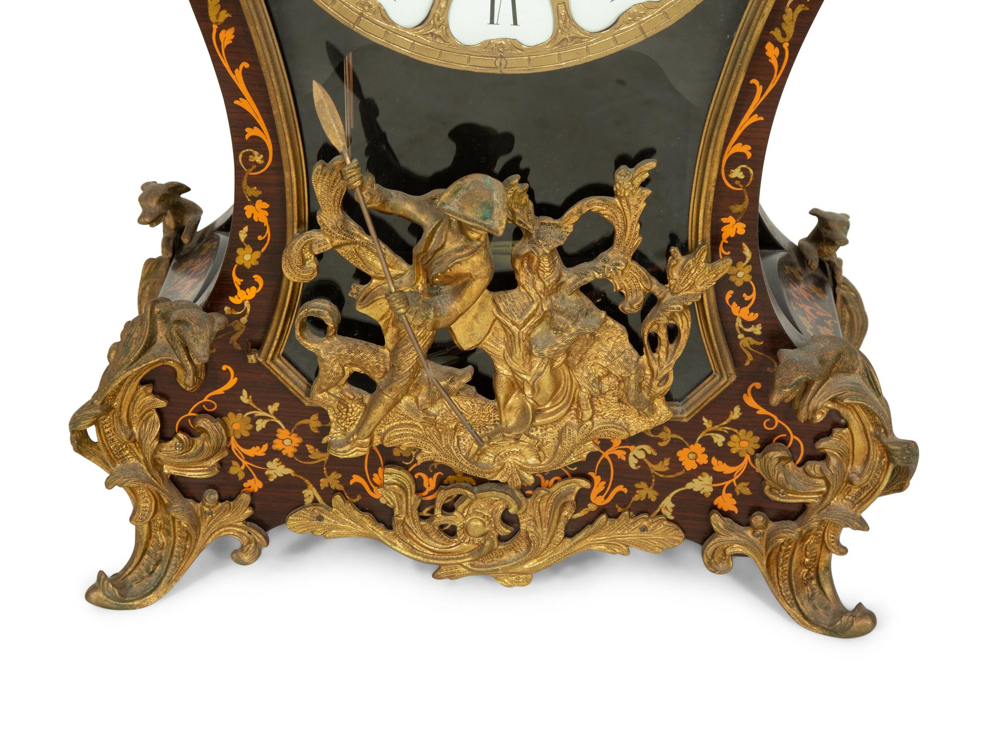 A Louis XV Style Gilt Bronze Mounted Bracket Clock