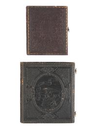 [CIVIL WAR]. 5 cased images of soldiers wearing frock coats, incl. possible New Hampshire private.