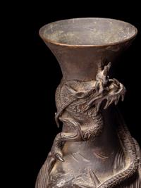 A Small Pair of Japanese Bronze Vases