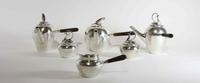 Five Mexican Silver Tea and Coffee Articles, Royal Haeger by Royal Hickman, 20th Century, comprising two teapots, a water kettle and tw