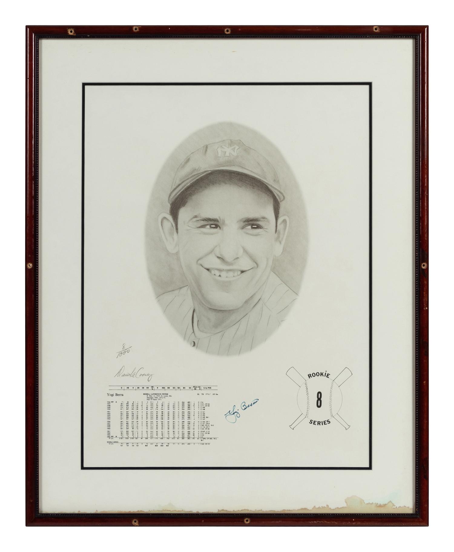 A Group of Seven Artworks Depicting Baseball Players Formerly Displayed at Mike Ditka’s Restaurant