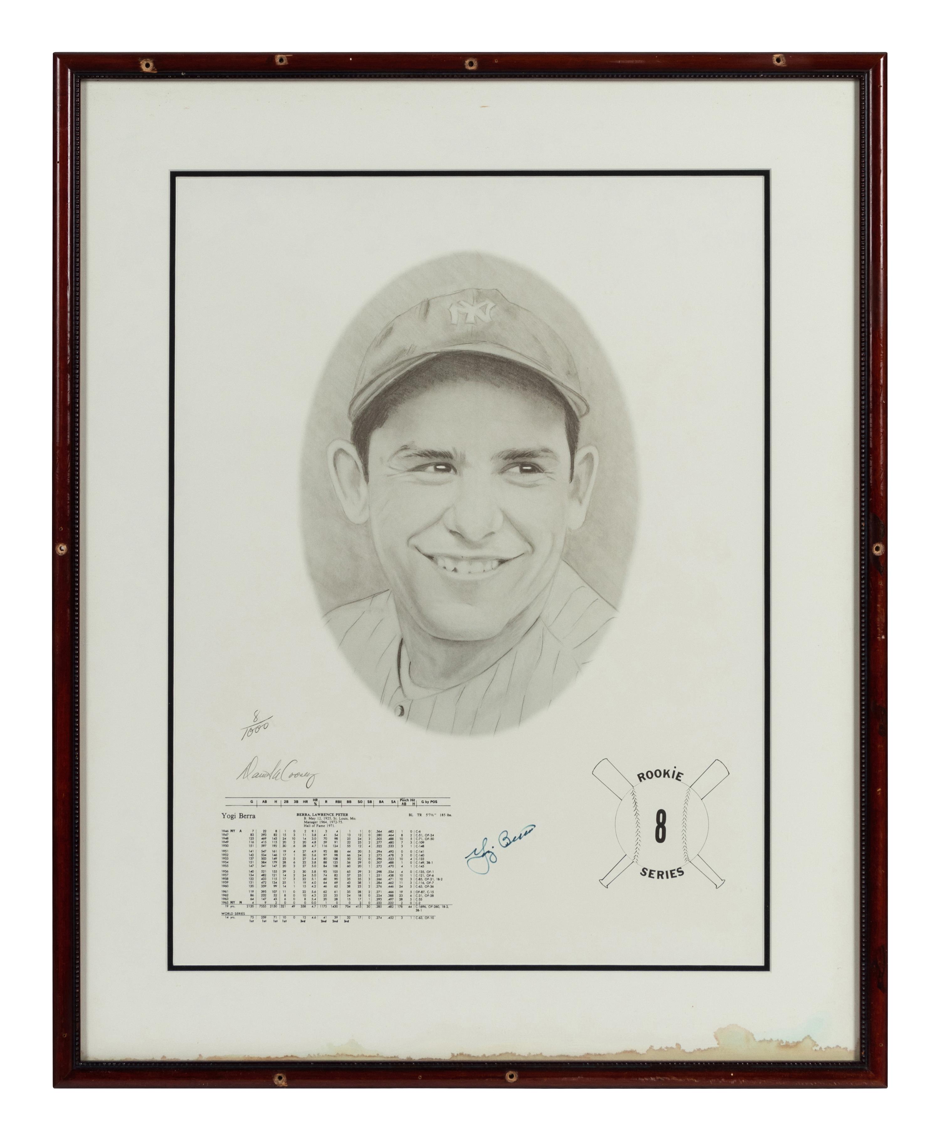 A Group of Seven Artworks Depicting Baseball Players Formerly Displayed at Mike Ditka’s Restaurant