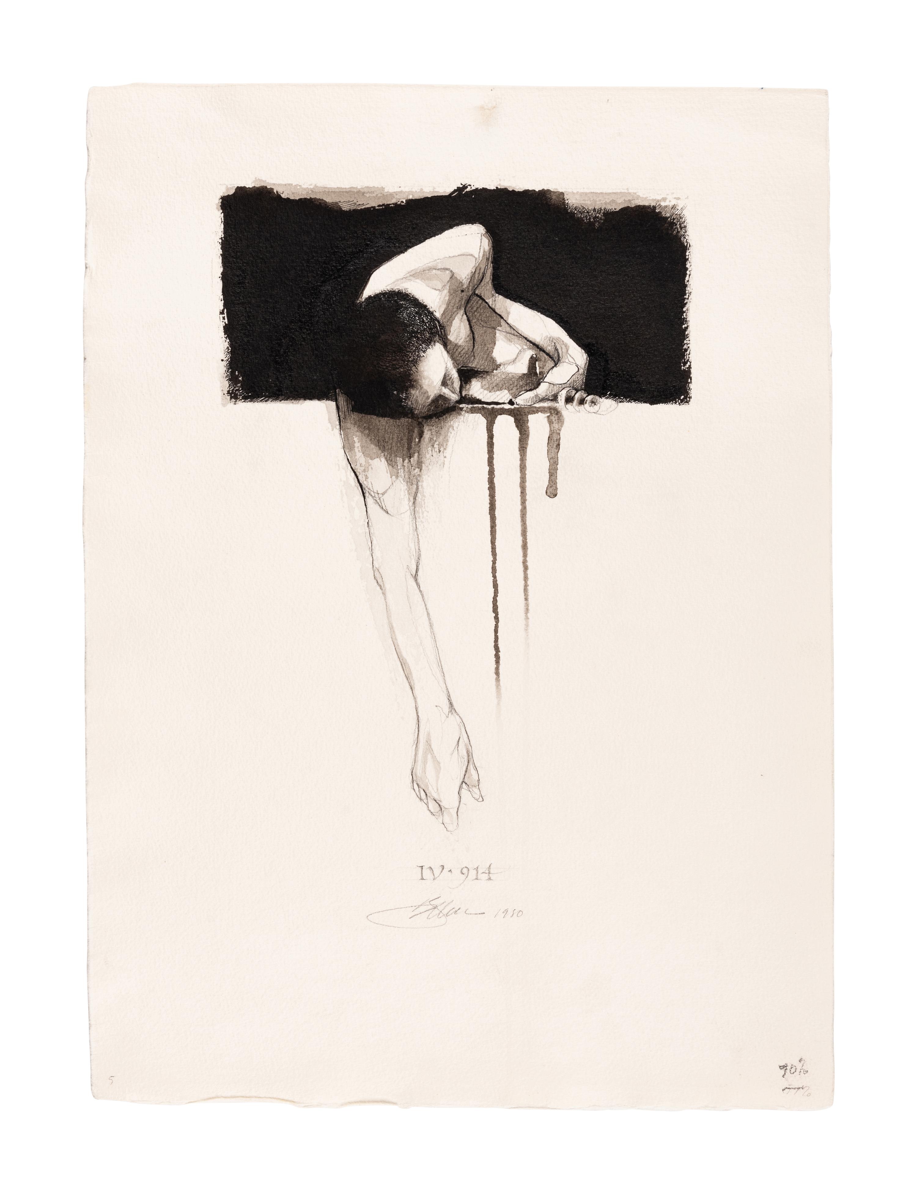 [MOSER, Barry, illustrator]. VIRGIL MARO, Publius. 9 original pen & ink with wash and pencil drawings for Allen Mandelbaum’s translation of Virgil’s Aeneid , published 1981. [ca 1980]. Each 390 x 285 mm. Each signed and dated by Moser, and with his calligraphic captions (as they appear in published edition) and annotations for the printer. Accompanied by 32 small ink rough sketches for the work, each 226 x 117 mm. With numerous captions and annotations including book and verse references.