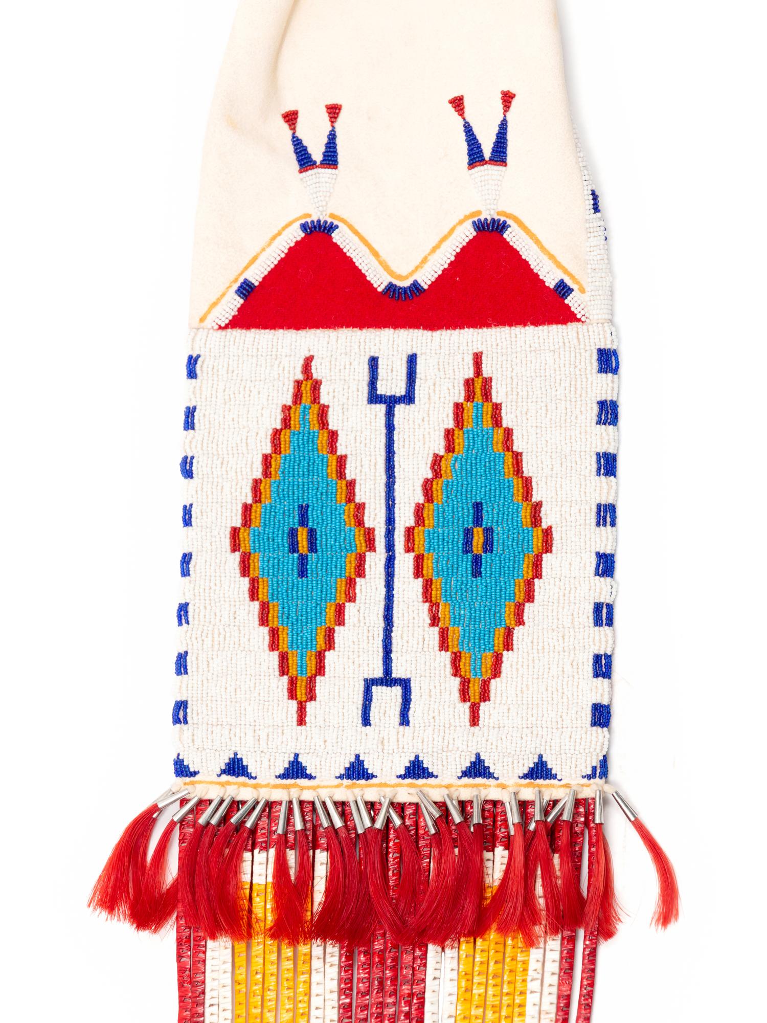 Beaded and Quilled Tobacco Bag