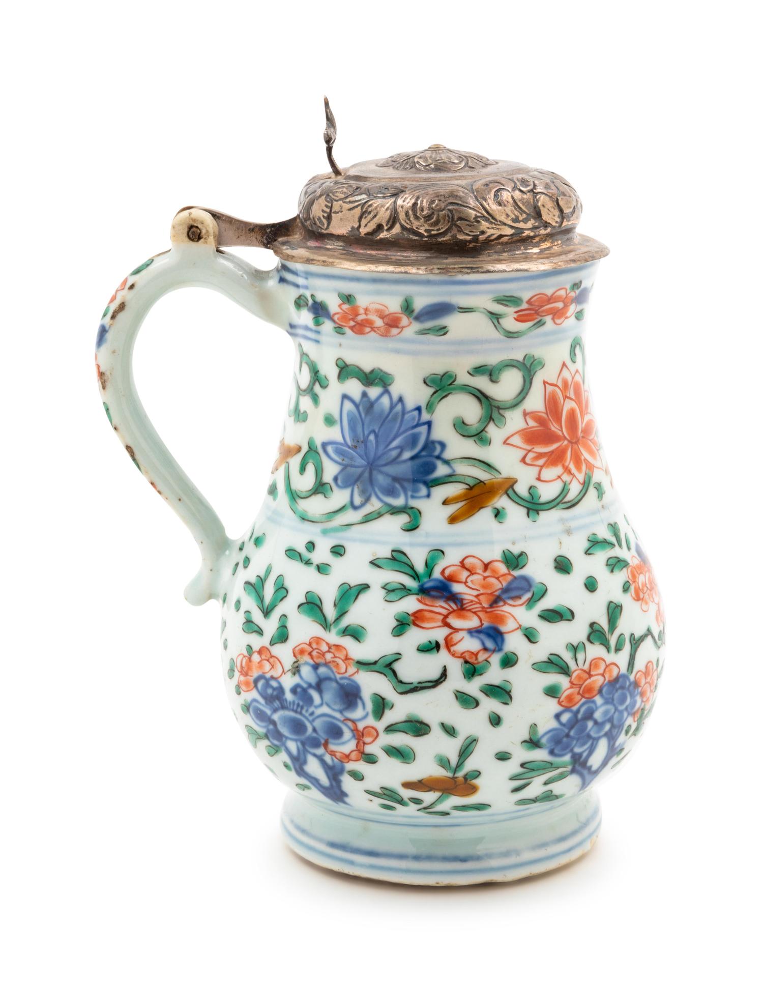 A Chinese Export Famille Verte Porcelain Jug