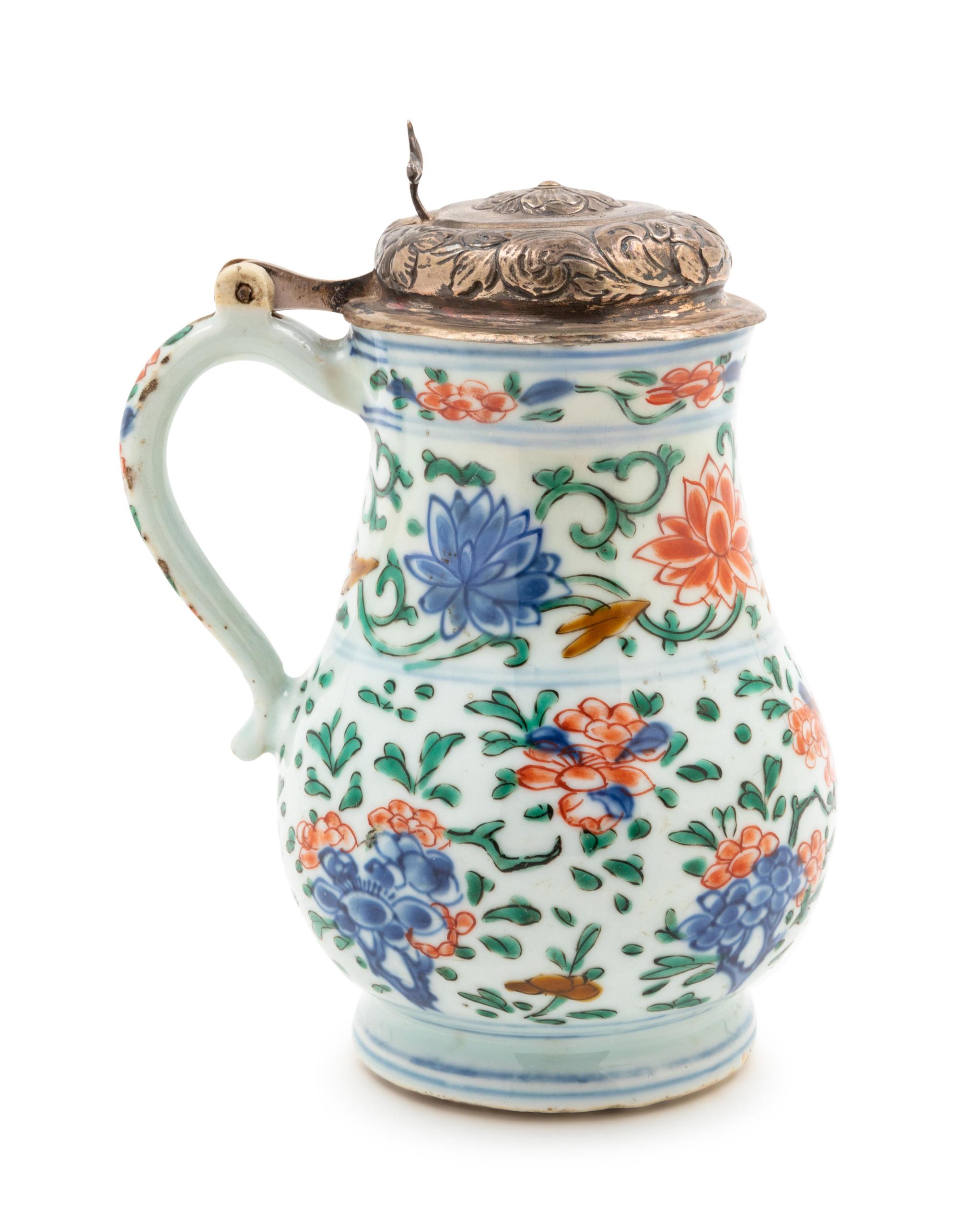A Chinese Export Famille Verte Porcelain Jug