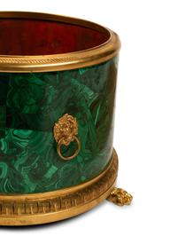 A Pair of Gilt Bronze Mounted Malachite Jardinieres