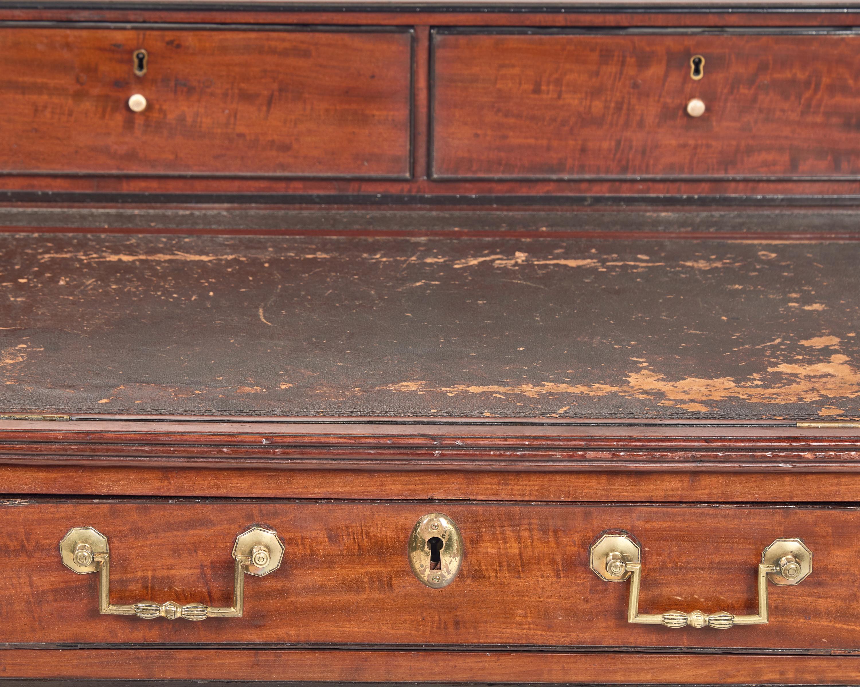 An English Satinwood, Mahogany and Parcel-Ebonized Carlton House Desk Once Owned by William Vincent Astor (1891-1959)