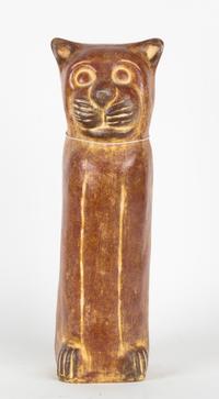 Two Painted Wood Models of a Cat Height of taller 22 1/2 inches. — 20TH CENTURY