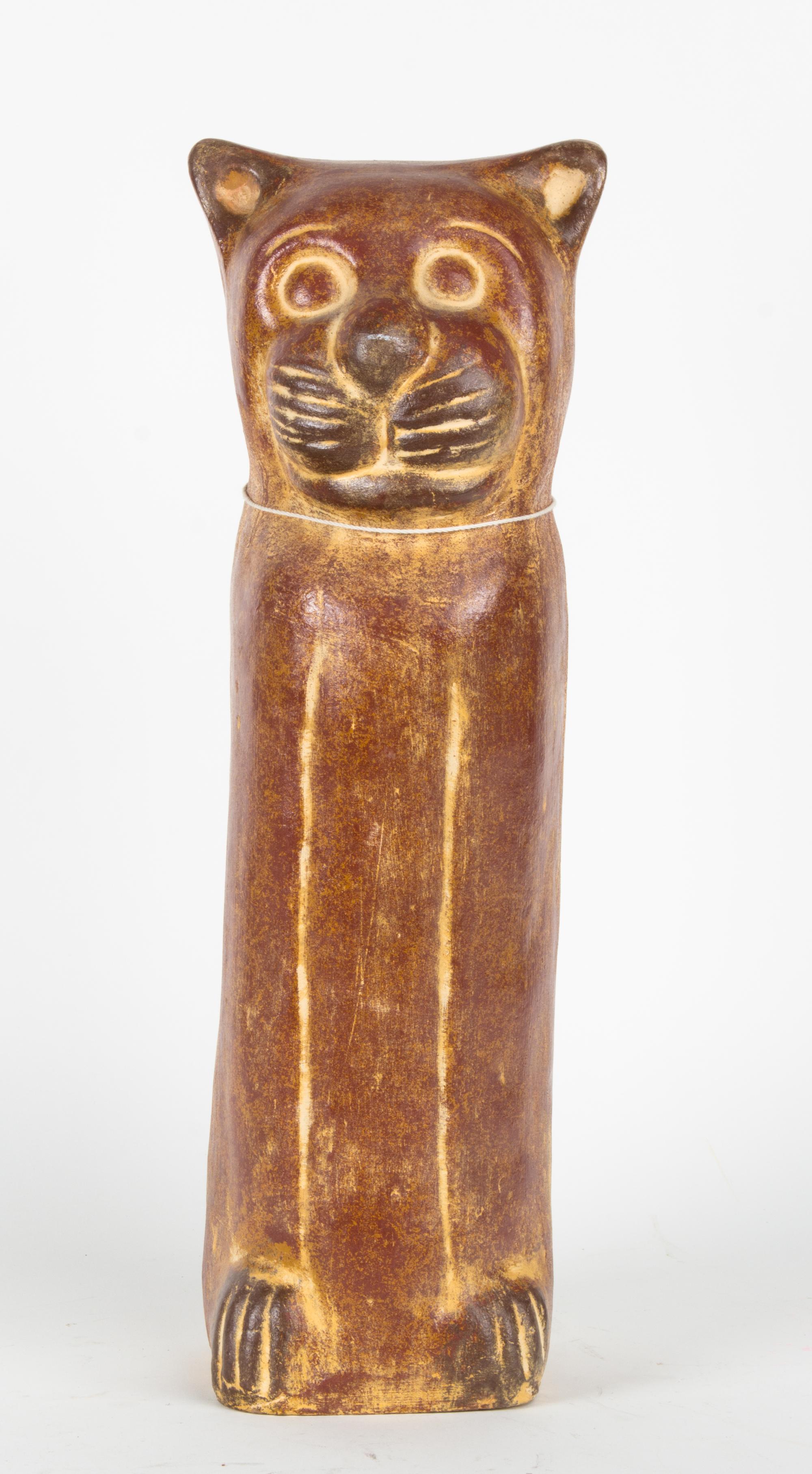 Two Painted Wood Models of a Cat Height of taller 22 1/2 inches. — 20TH CENTURY