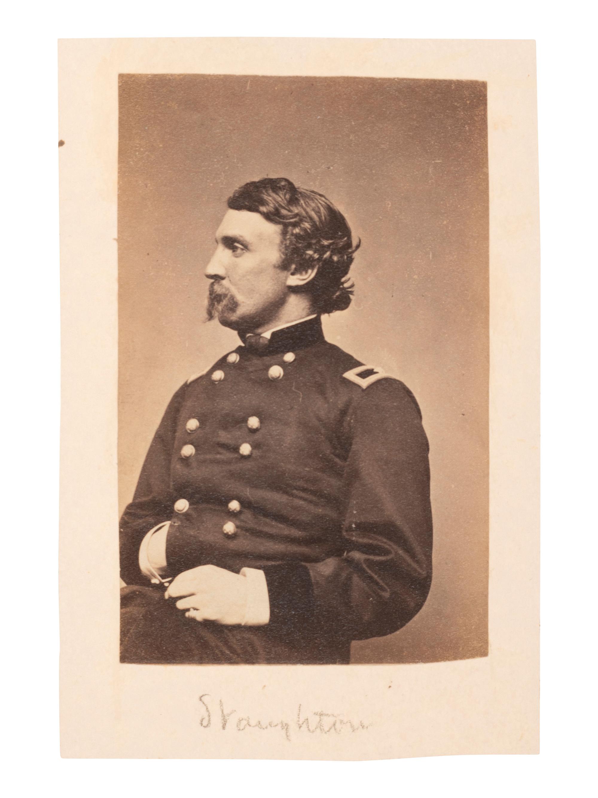 [MOSBY, JOHN S. (1833-1916)]. A group of 4 items related to John Mosby incl. photograph of captured general, Edwin H. Stoughton.
