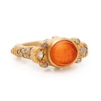 Coomi, Intaglio, Diamond, and Yellow Gold Ring