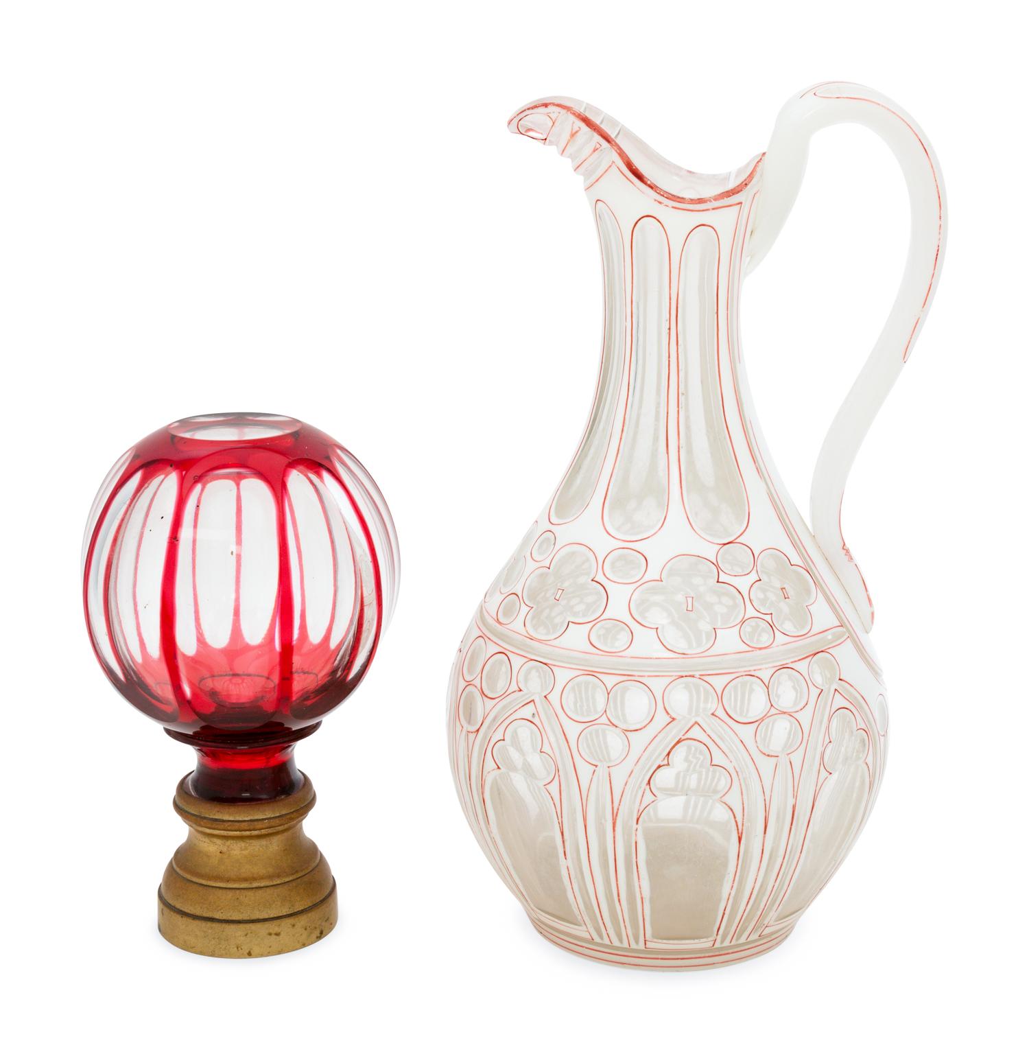 A Bohemian Glass Ewer