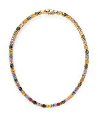 YELLOW GOLD AND MULTICOLOR SAPPHIRE NECKLACE
