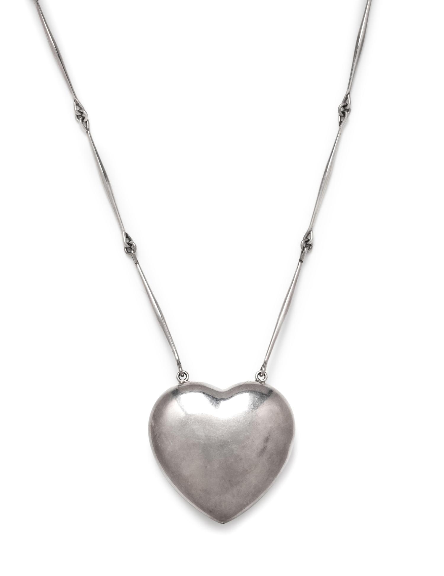 A Sterling Silver Heart Necklace, Astrid Fog for Georg Jensen,