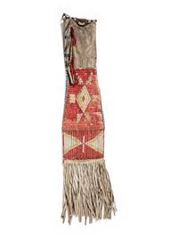 Rare Sioux Double-sided Beaded and Quilled Tobacco Bag