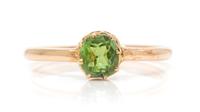 A Rose Gold and Demantoid Garnet Ring, 1.60 dwts.