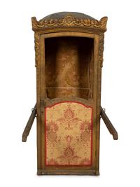 A Venetian Carved and Painted Giltwood Sedan Chair