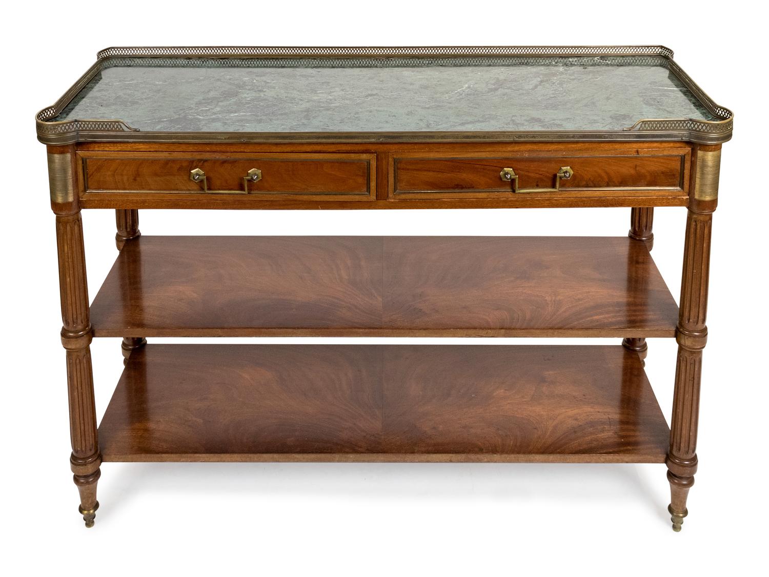 A Louis XVI Style Mahogany Console Desserte