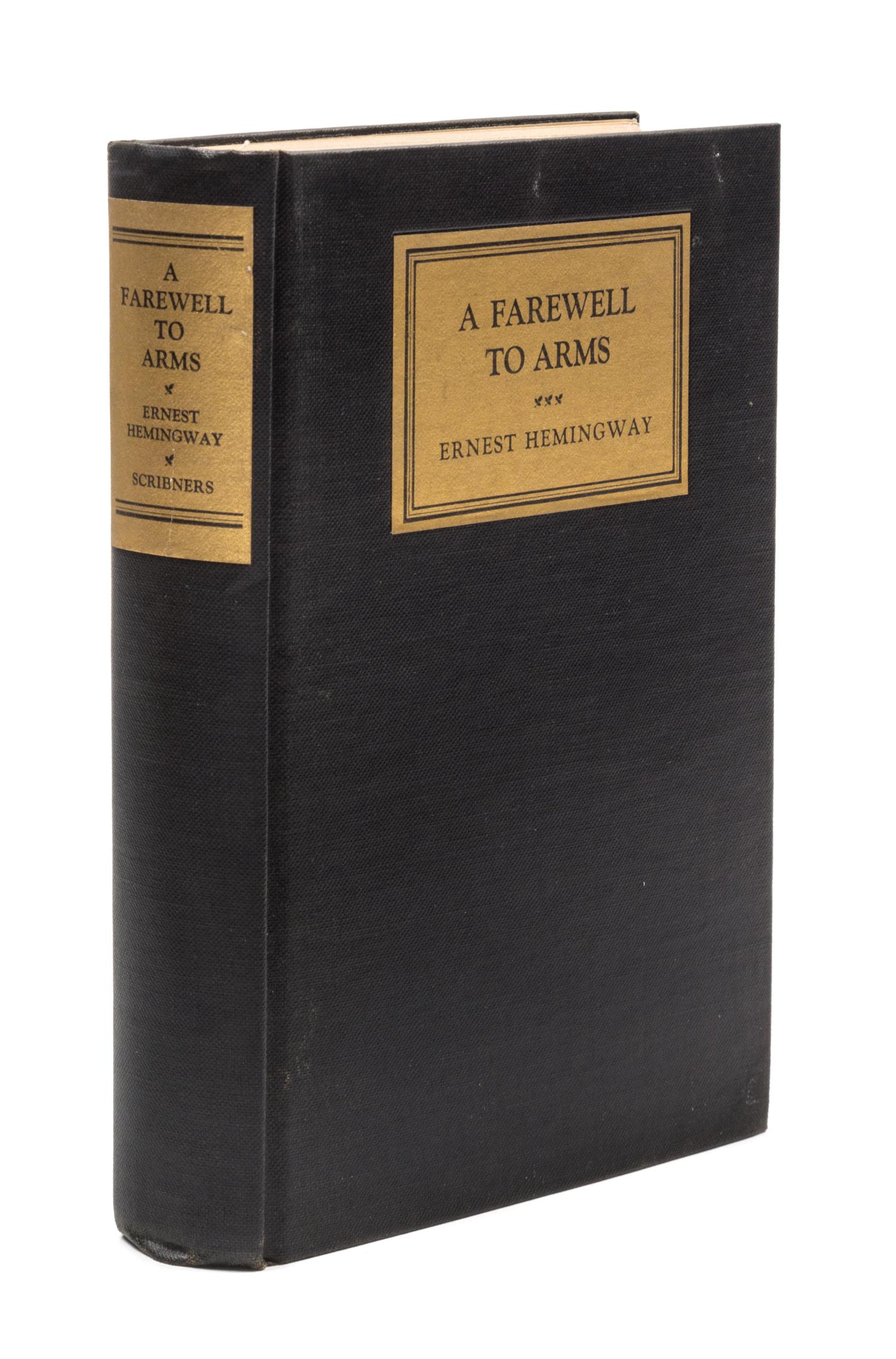 HEMINGWAY, ERNEST. A Farewell to Arms. New York, 1929. First edition, first issue, first issue dust jacket.