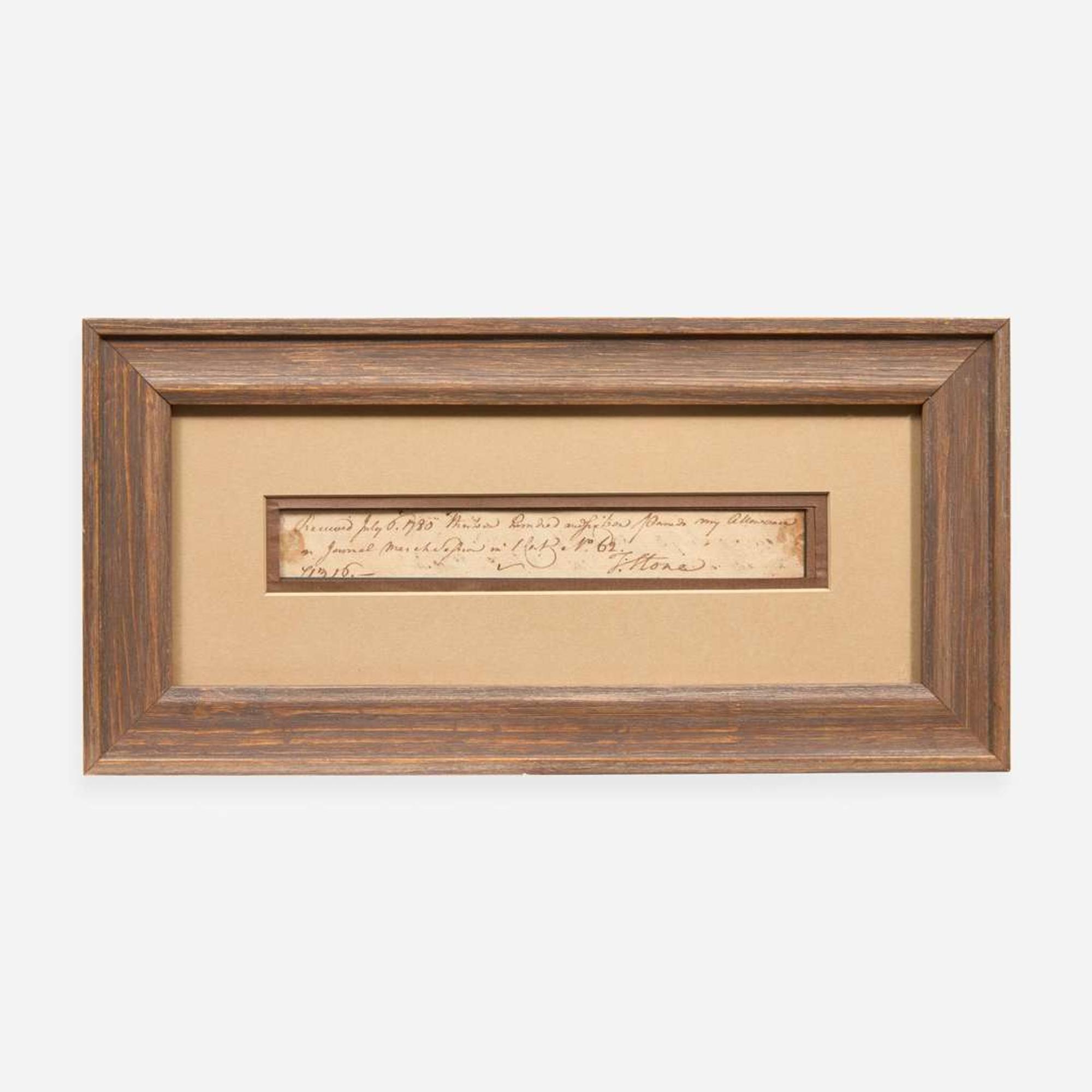 [Declaration of Independence] [Maryland] Stone, Thomas Autograph Note, signed