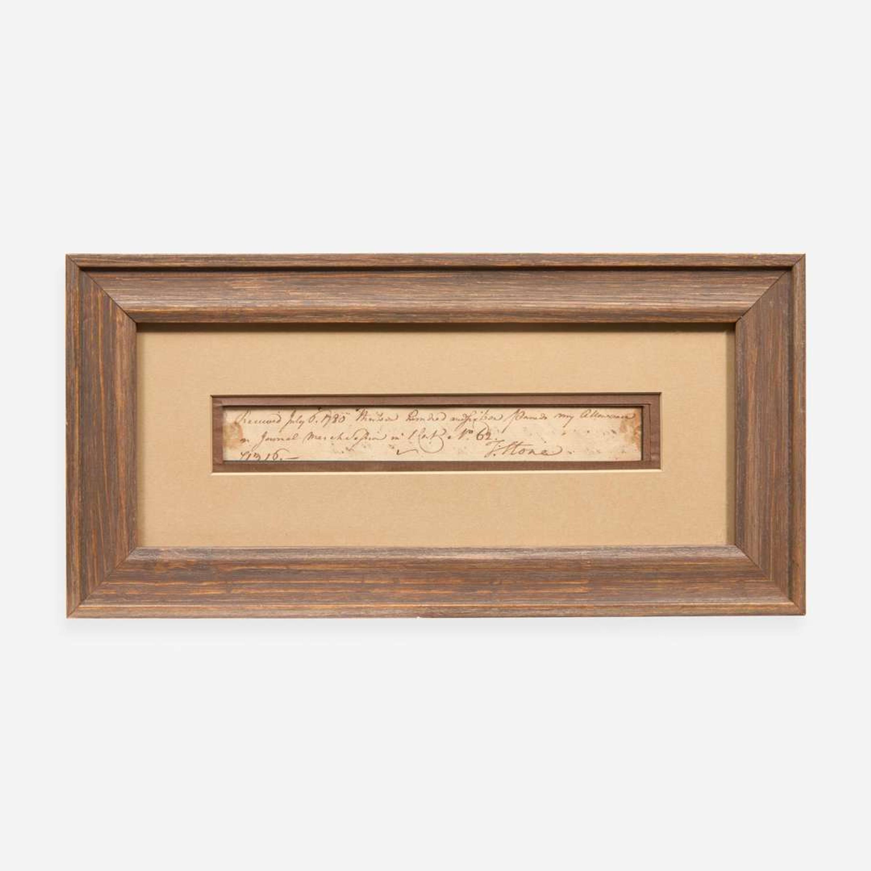 [Declaration of Independence] [Maryland] Stone, Thomas Autograph Note, signed
