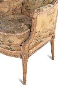 A Pair of Louis XVI Style Tapestry-Upholstered Bergères