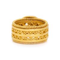 HIGH KARAT GOLD AND YELLOW SAPPHIRE RING