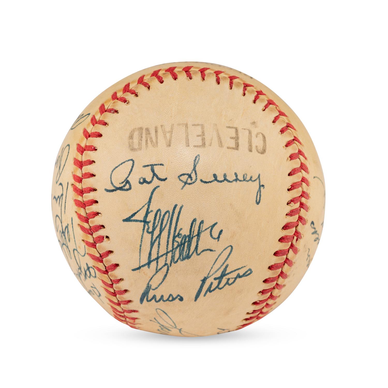 A 1943 Cleveland Indians Team Signed Autograph Baseball
