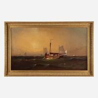Franklin Dullin Briscoe (American, 1844-1903) Sea Scene with Boats