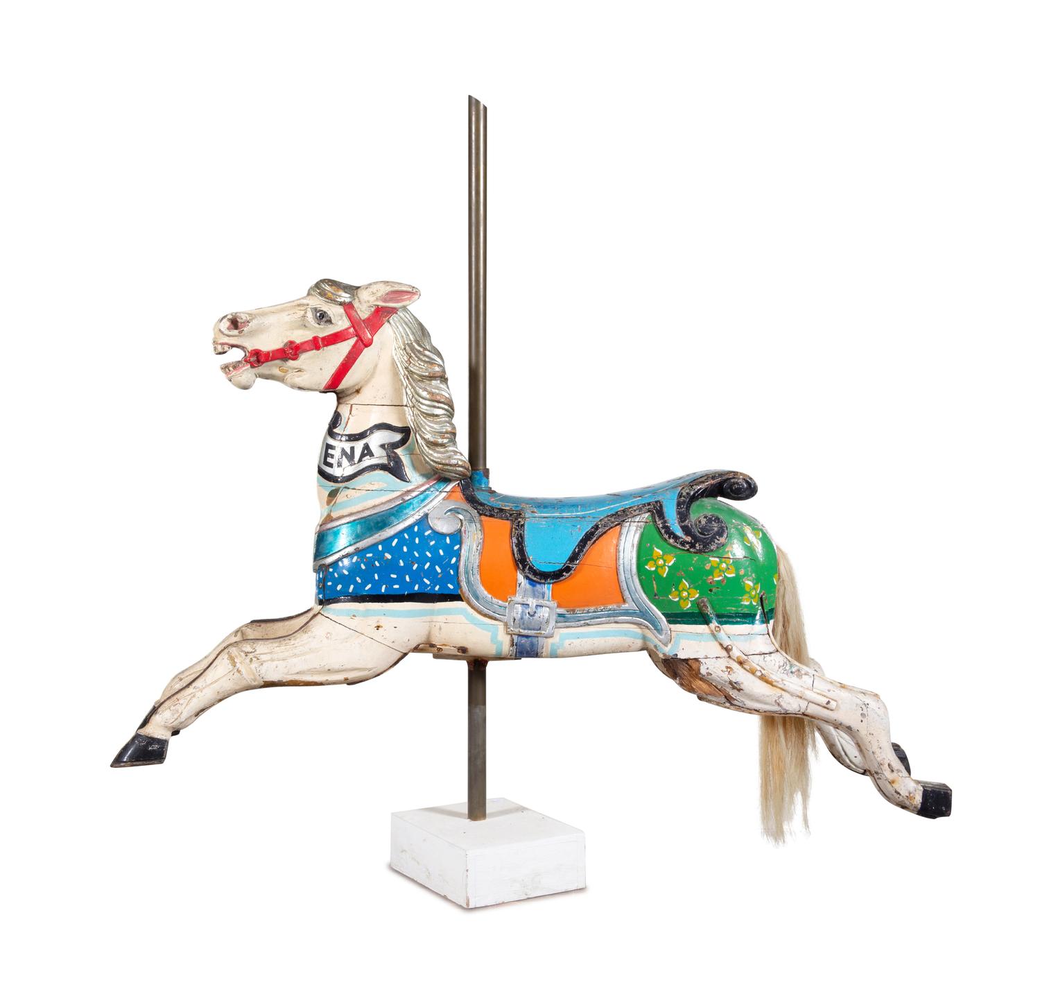 A Polychrome Carved Wood Carousel Horse