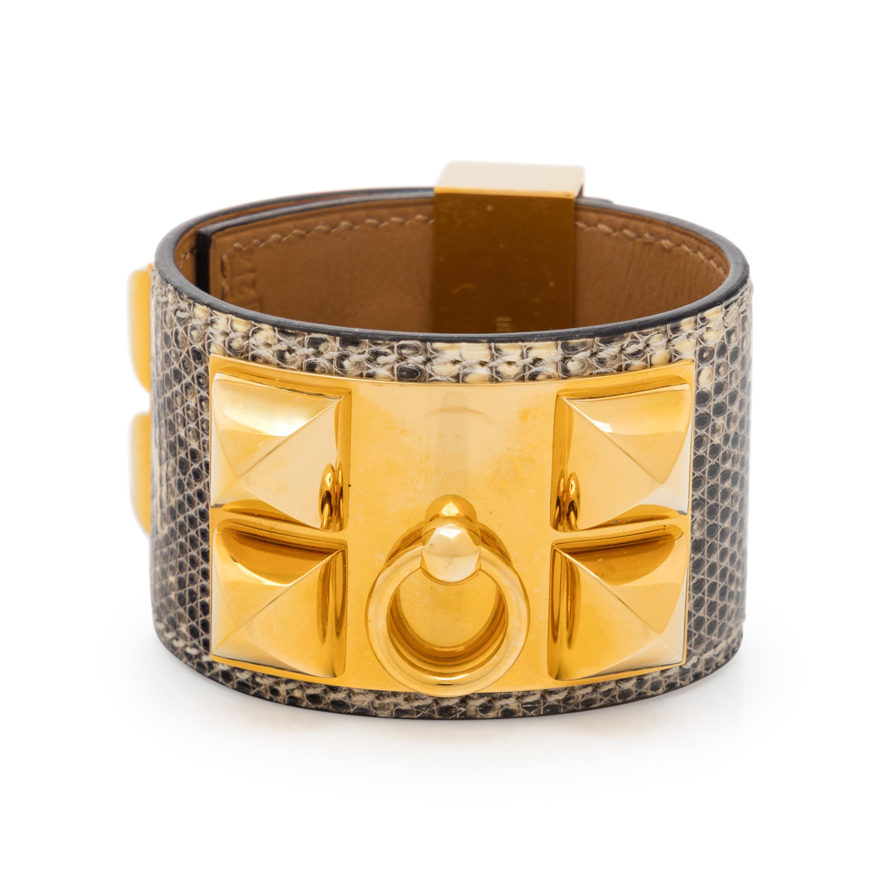 Hermès, Collier de Chien Bracelet in Salvator Lizard