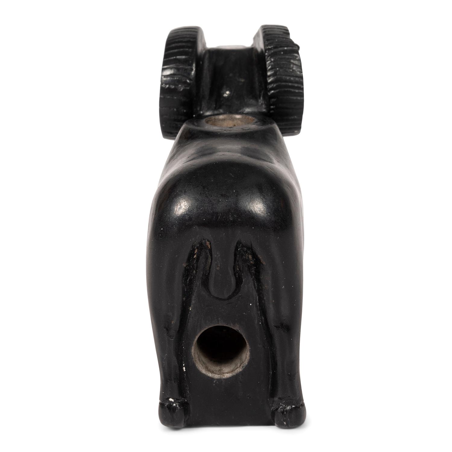 Carved Blackstone Figural Pipe Bowl, Ram
