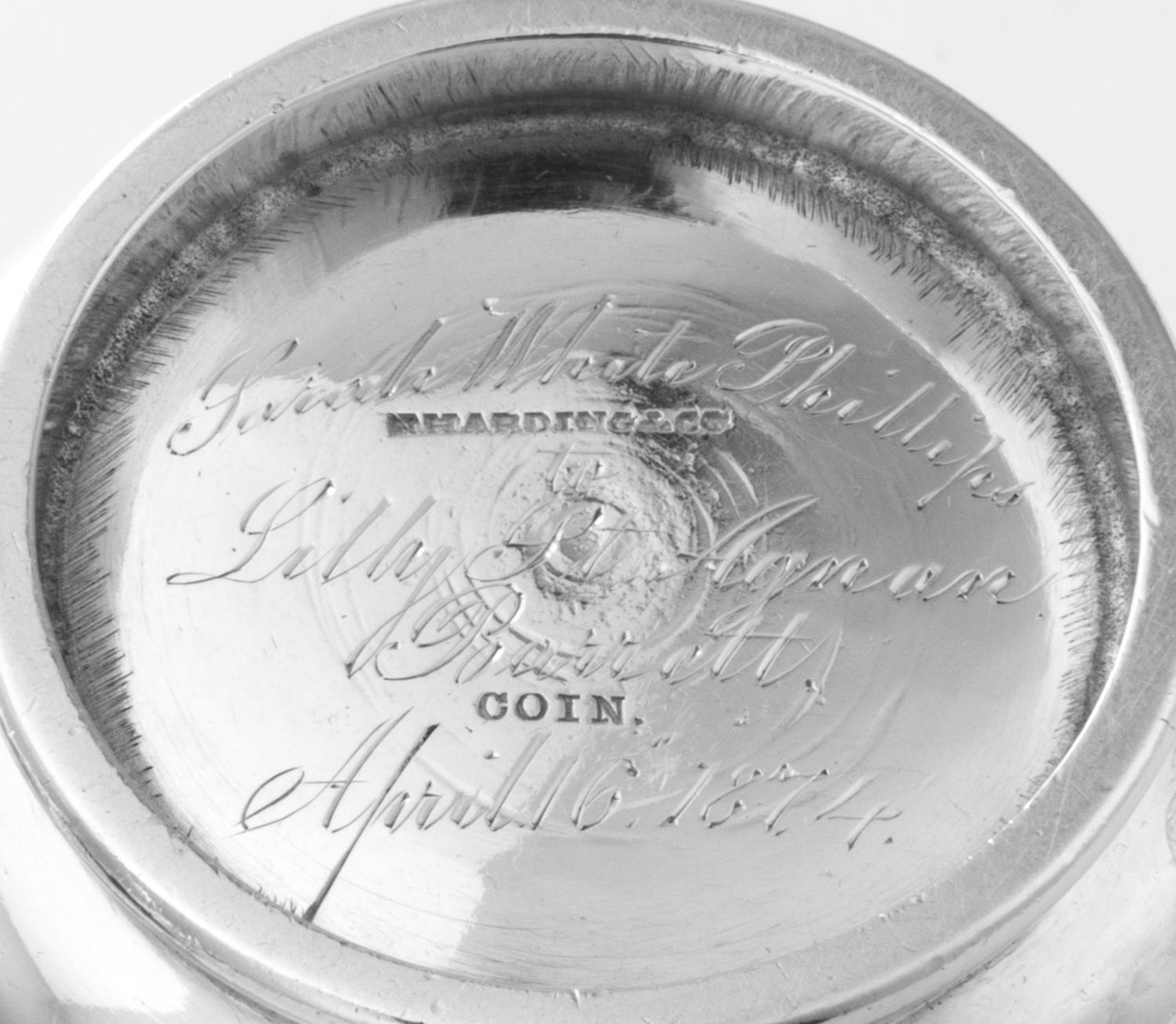 An American Coin Silver Creamer, N. Harding & Co., Boston, MA, First-Half 19th Century, comprising a Revere bowl, a porringer and a dim
