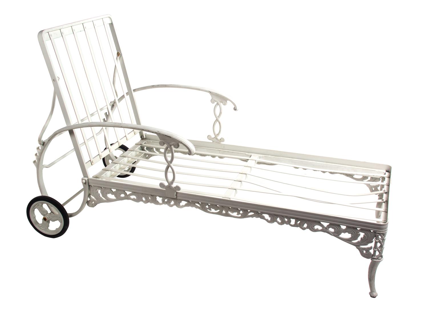 A Collection of Patio Furniture Height of chaise lounge 35 1/2 inches x length 57 inches x width 24 inches.