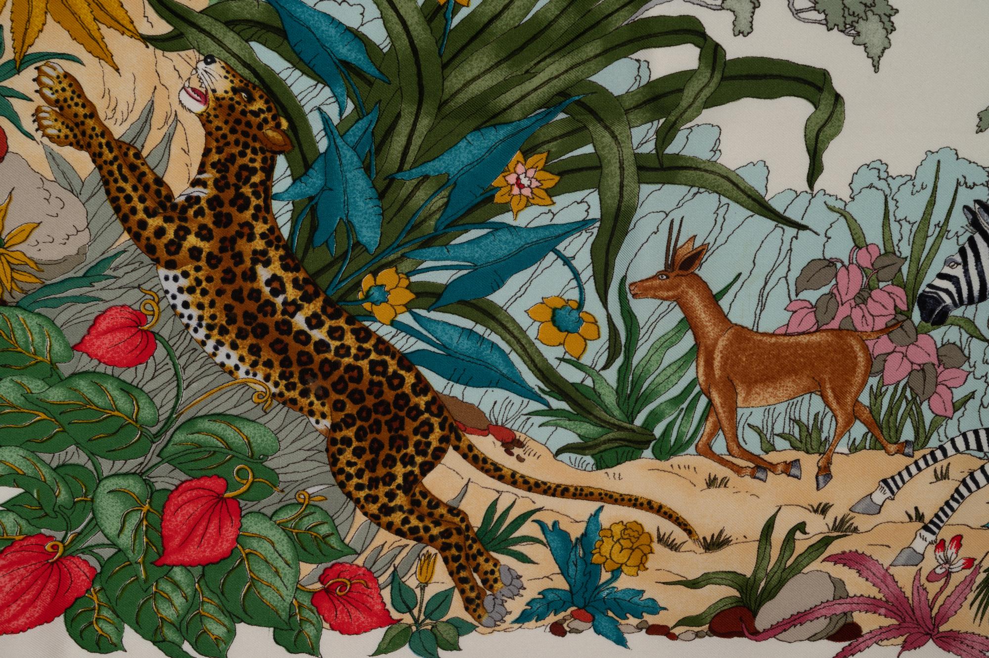Four Silk Scarves: Two Hermès and Two Gucci