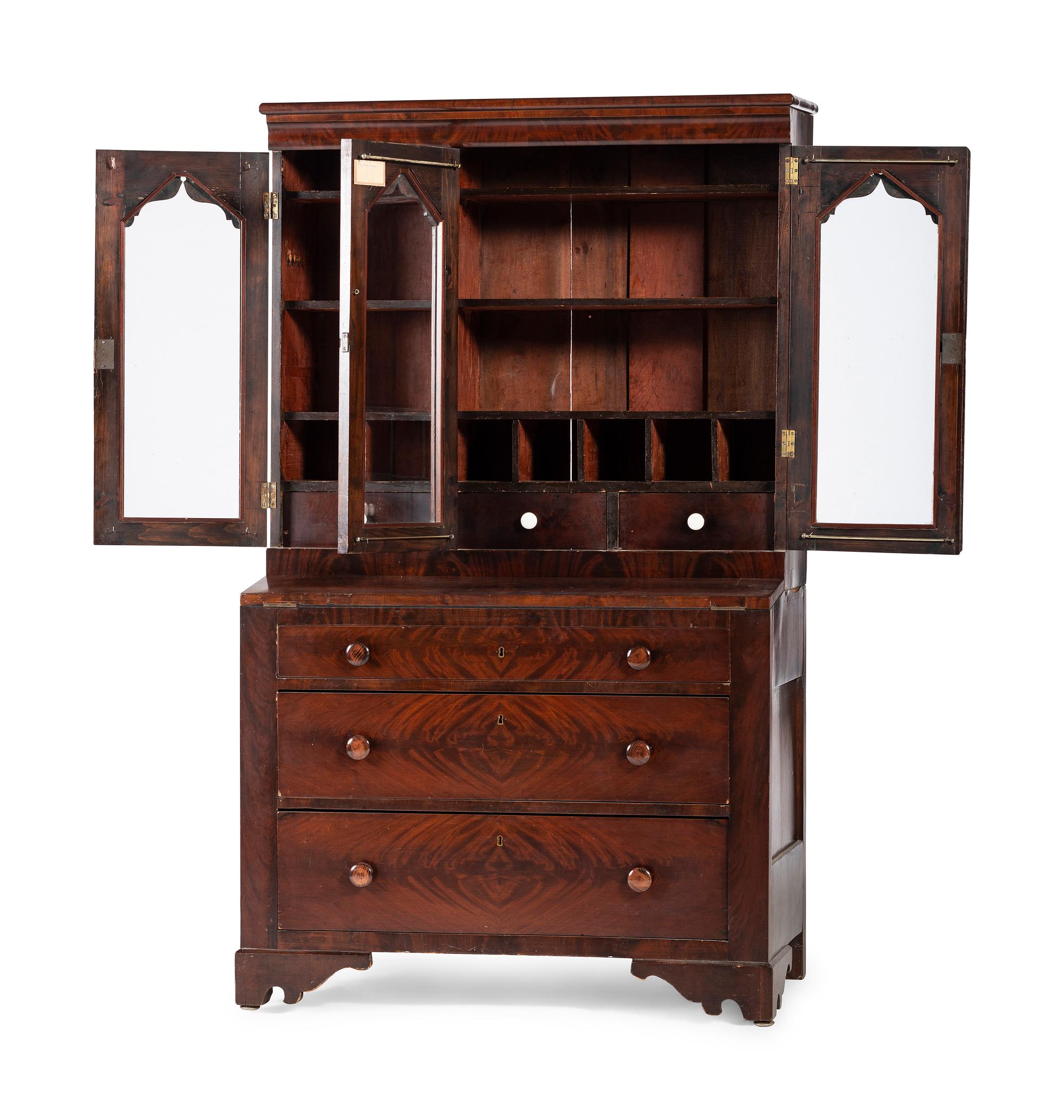 A Classical Mahogany Secretary Bookcase