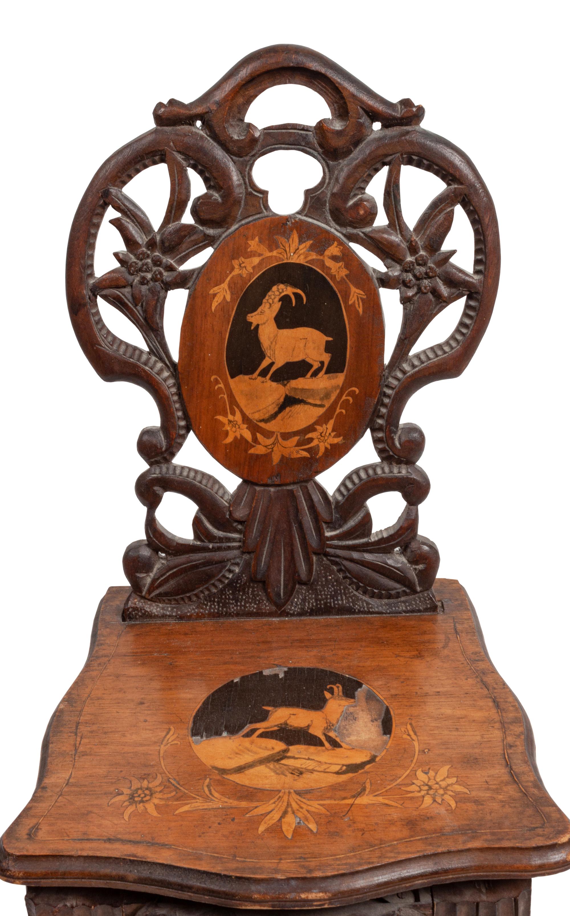 A Marquetry Music Box Chair