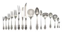 An American Silver Flatware Service, Wallace Silversmiths, Wallingford, CT, Grand Baroque pattern, comprising: 10 dinner knives 12 lunc