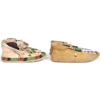 Southern Plains Beaded Hide Moccasins