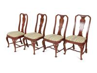 A Set of Four Georgian Style Red-Japanned Side Chairs