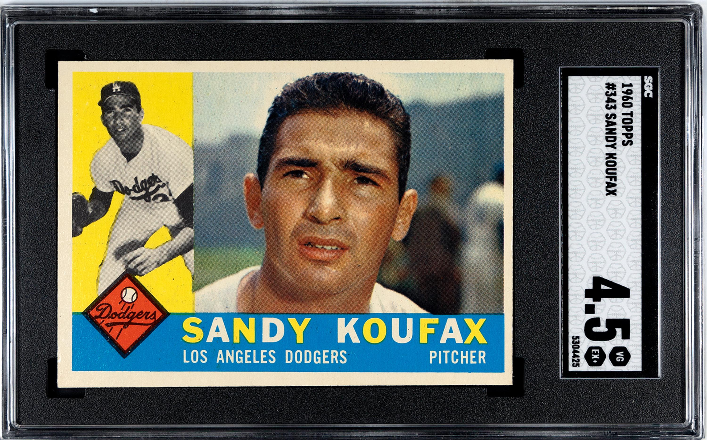 A 1960 Topps Sandy Koufax Baseball Card No. 343 (SGC 4.5 VG/EX+)