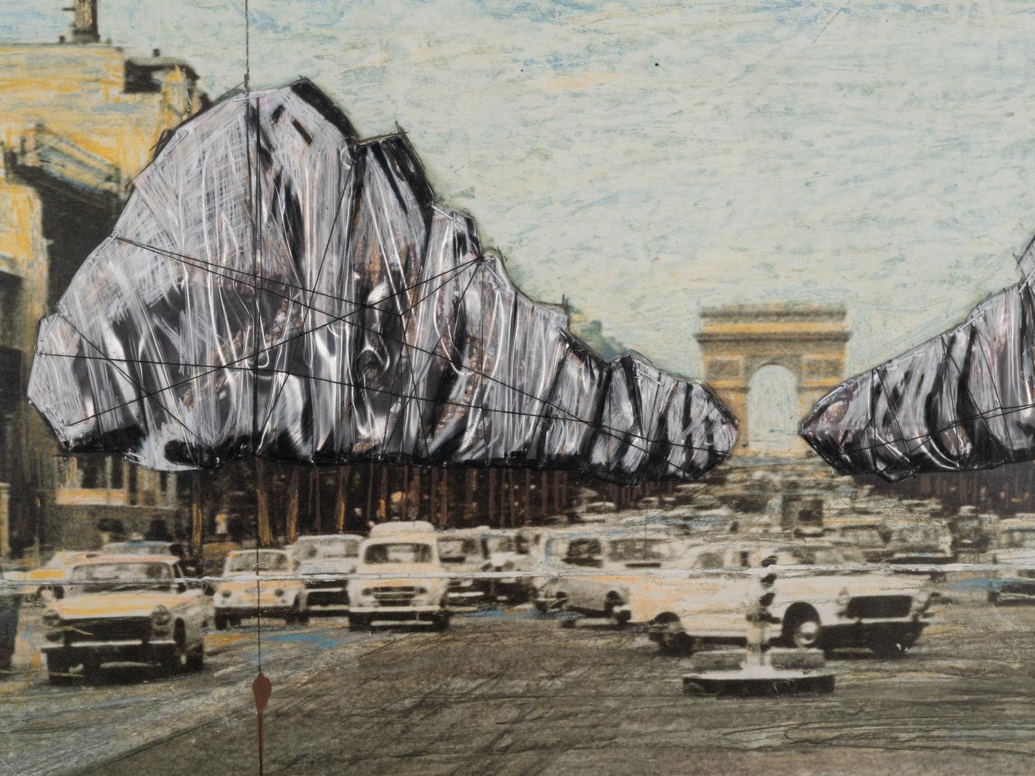 Wrapped Trees, Project for the Avenue des Champs-Elysees, Paris