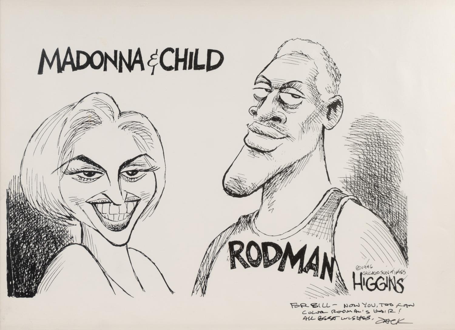 (Cartoon Art) HIGGINS, Jack (1954). A group of 7 cartoons by Jack Higgins, comprising: